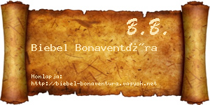Biebel Bonaventúra névjegykártya